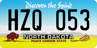 ND license plate HZQ053