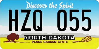 ND license plate HZQ055