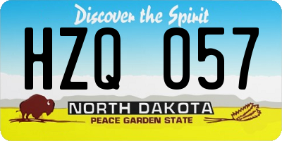 ND license plate HZQ057