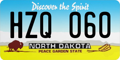 ND license plate HZQ060