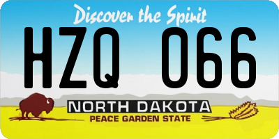 ND license plate HZQ066