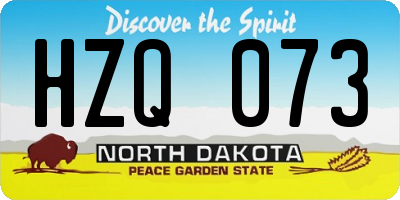 ND license plate HZQ073