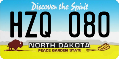 ND license plate HZQ080