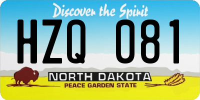 ND license plate HZQ081