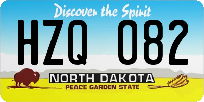 ND license plate HZQ082