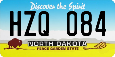 ND license plate HZQ084