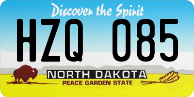 ND license plate HZQ085