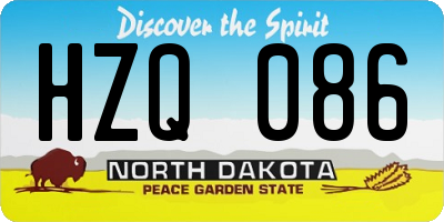 ND license plate HZQ086