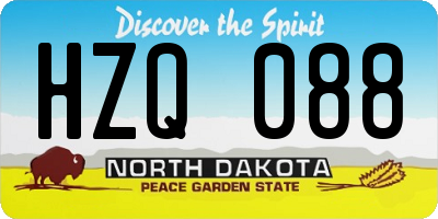 ND license plate HZQ088