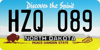 ND license plate HZQ089