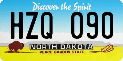 ND license plate HZQ090