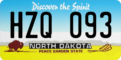 ND license plate HZQ093