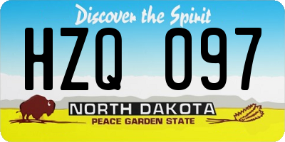 ND license plate HZQ097