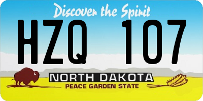 ND license plate HZQ107