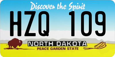 ND license plate HZQ109
