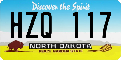 ND license plate HZQ117