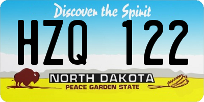 ND license plate HZQ122