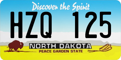 ND license plate HZQ125