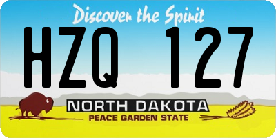 ND license plate HZQ127
