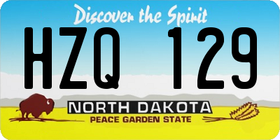 ND license plate HZQ129