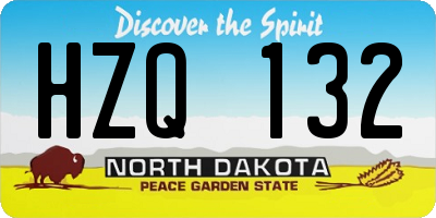 ND license plate HZQ132