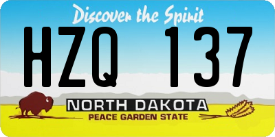 ND license plate HZQ137