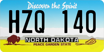 ND license plate HZQ140