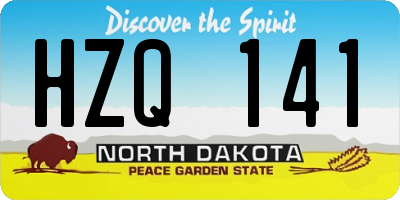 ND license plate HZQ141