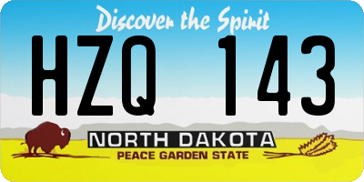 ND license plate HZQ143
