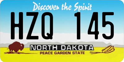ND license plate HZQ145