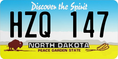 ND license plate HZQ147
