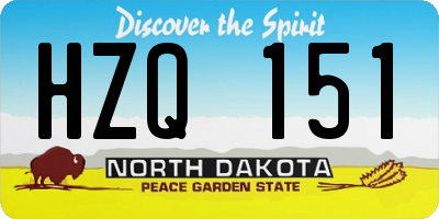 ND license plate HZQ151