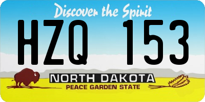 ND license plate HZQ153