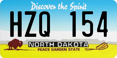 ND license plate HZQ154