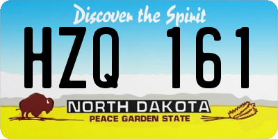 ND license plate HZQ161