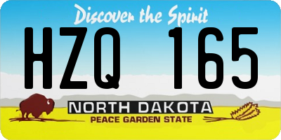 ND license plate HZQ165