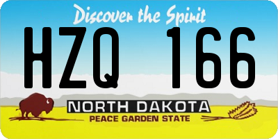 ND license plate HZQ166