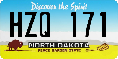 ND license plate HZQ171