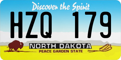 ND license plate HZQ179