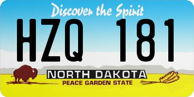 ND license plate HZQ181