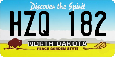 ND license plate HZQ182