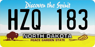 ND license plate HZQ183