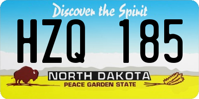 ND license plate HZQ185
