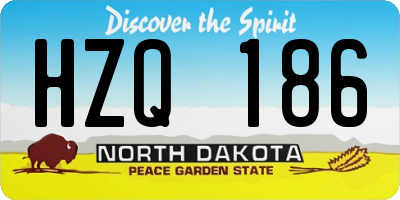 ND license plate HZQ186