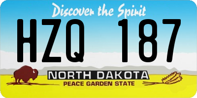 ND license plate HZQ187