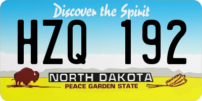 ND license plate HZQ192