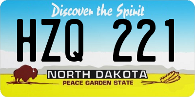 ND license plate HZQ221