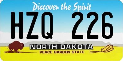 ND license plate HZQ226