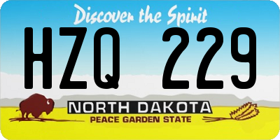 ND license plate HZQ229