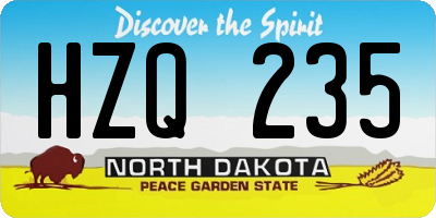 ND license plate HZQ235